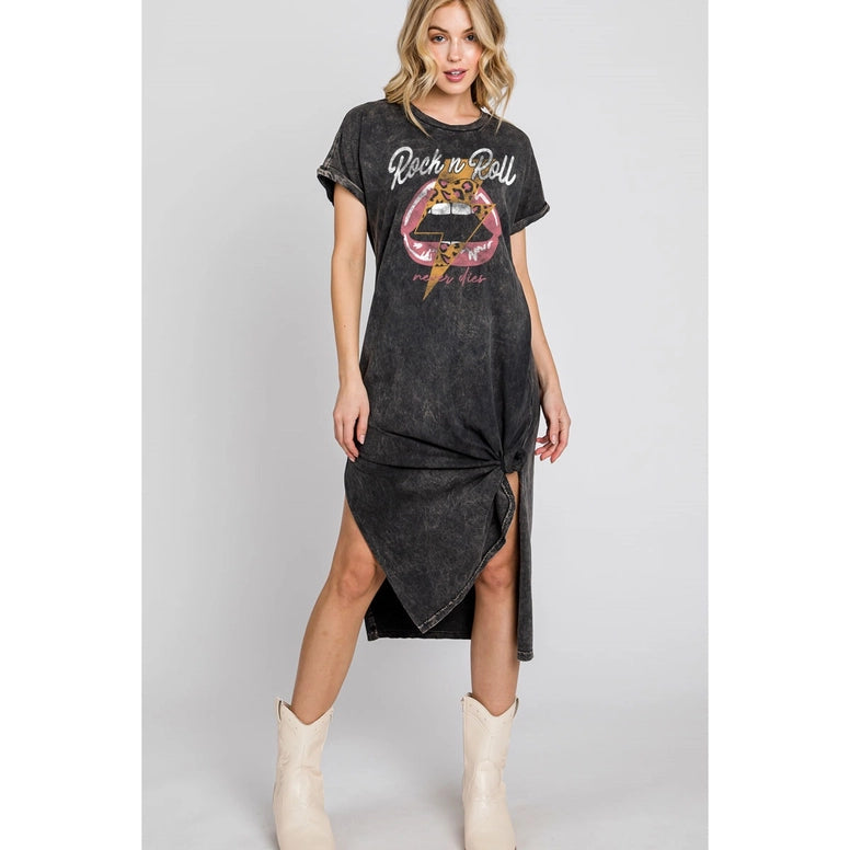 'Rock & Roll Never Dies' Graphic Dress