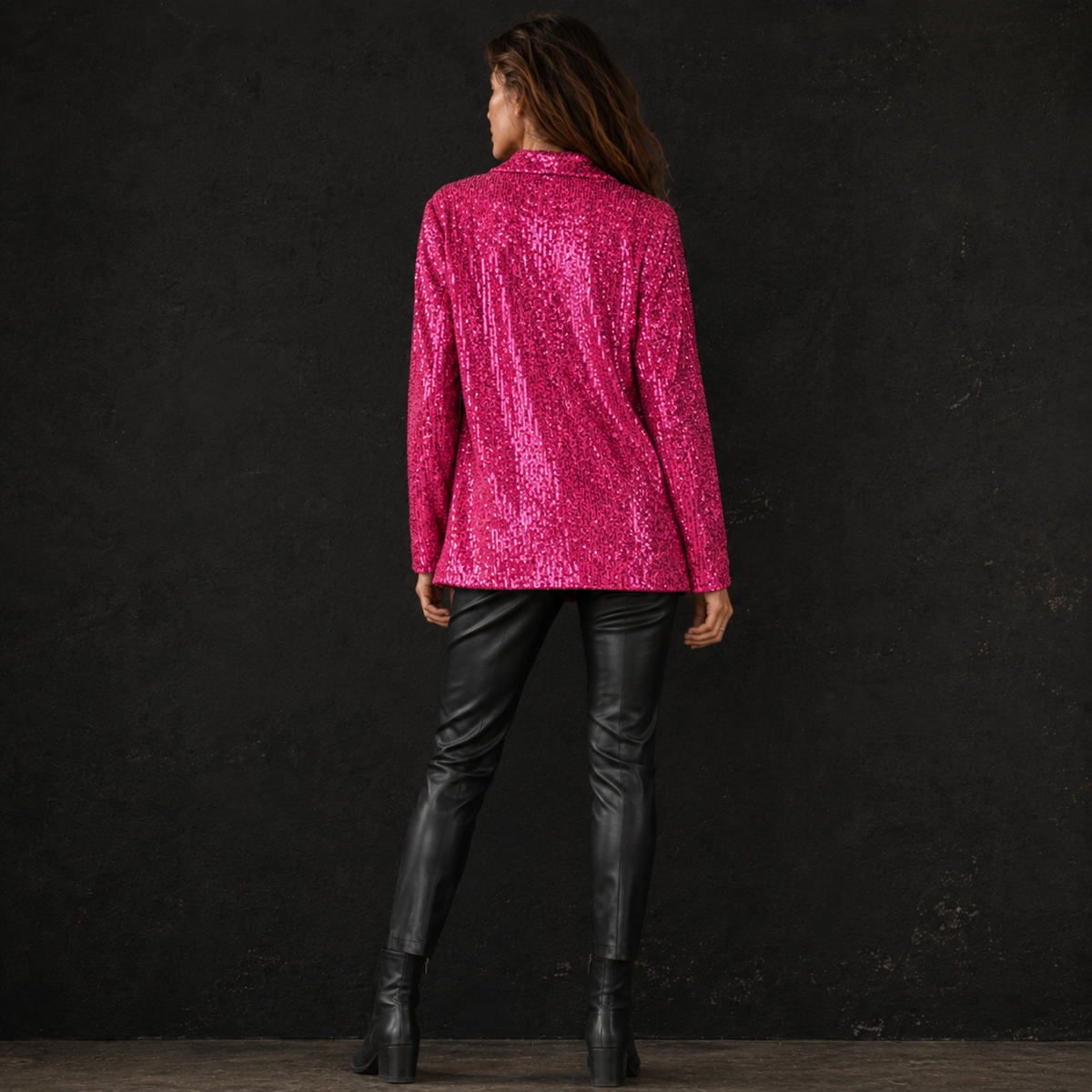 Rockin' Pink Sequin Boyfriend Blazer