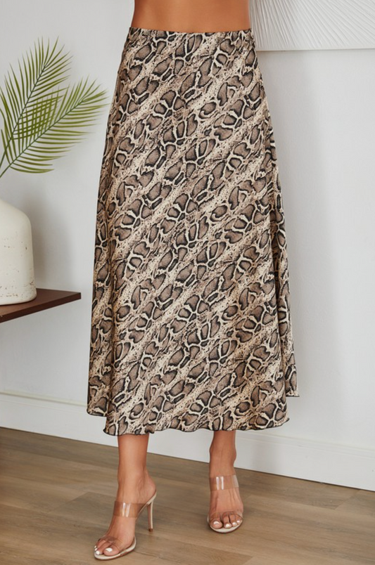 Snake Print Maxi Skirt