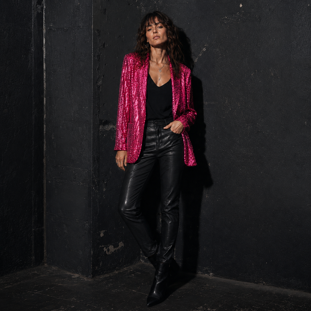 Rockin' Pink Sequin Boyfriend Blazer