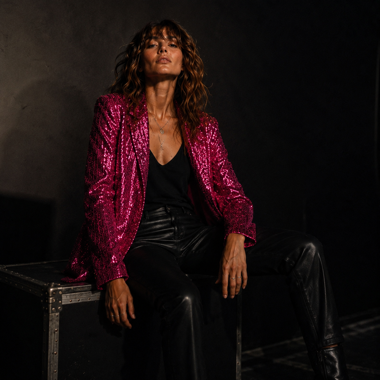 Rockin' Pink Sequin Boyfriend Blazer