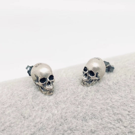 Silver Skull Stud Earrings