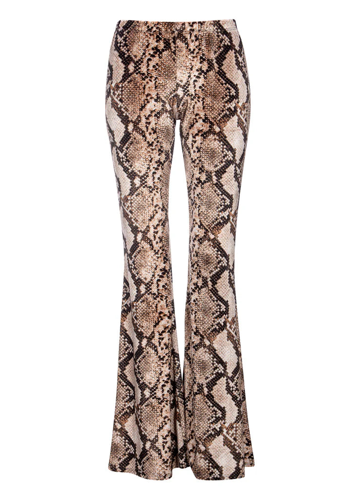 Snakeskin Bell Bottom Pants