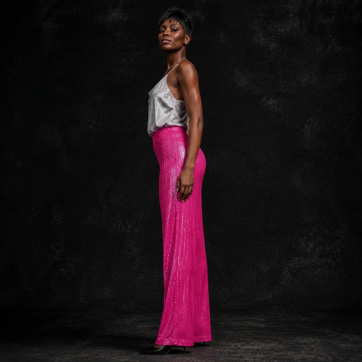 Starlight Sequin Wide-Leg Pants