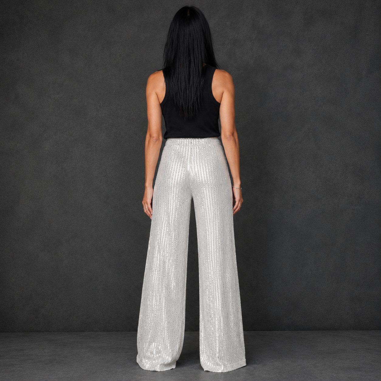 Starlight Sequin Wide-Leg Pants