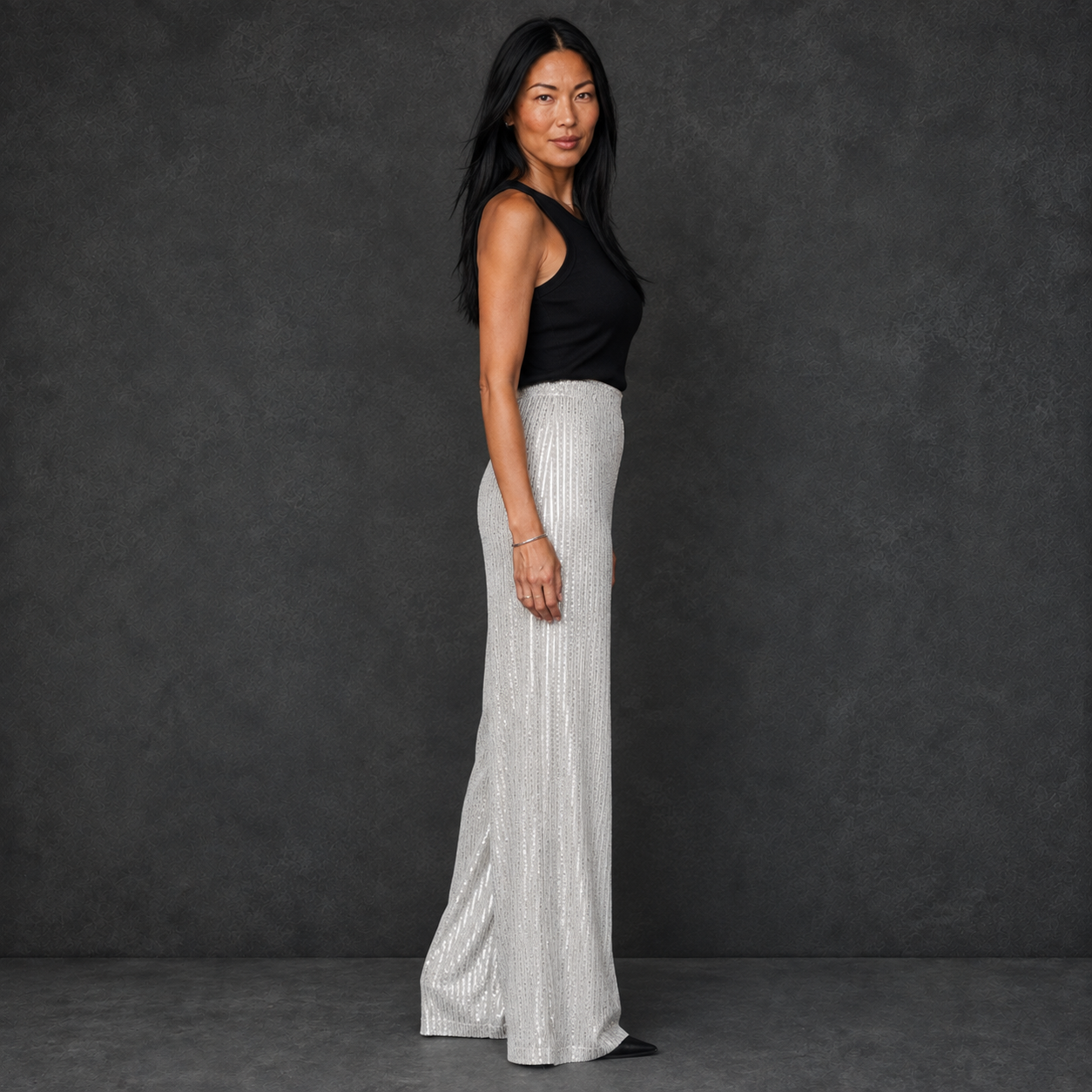 Starlight Sequin Wide-Leg Pants