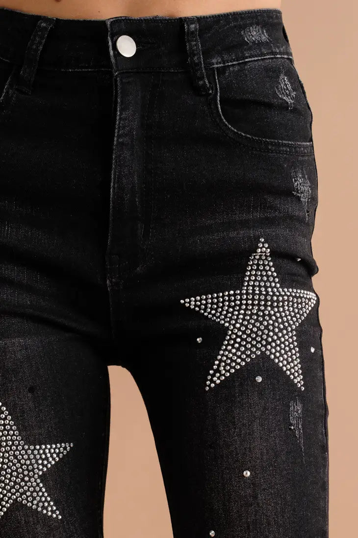 RockStar Studded High Rise Skinny Jeans