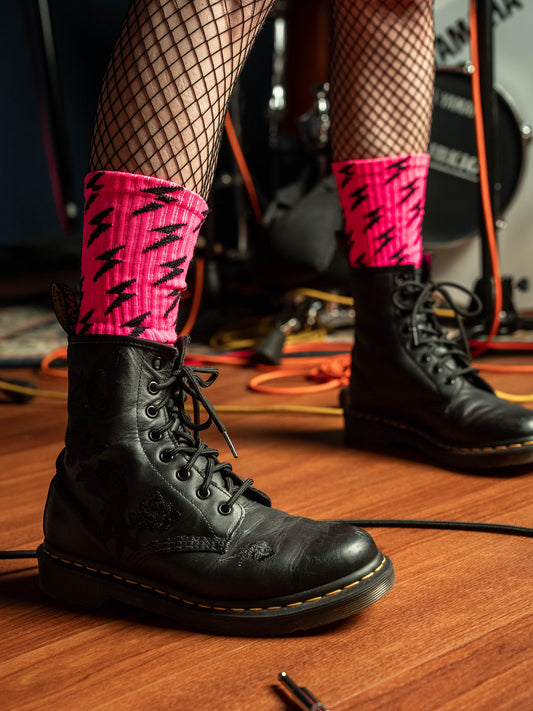 Women Who Rock Lightning Bolt Socks