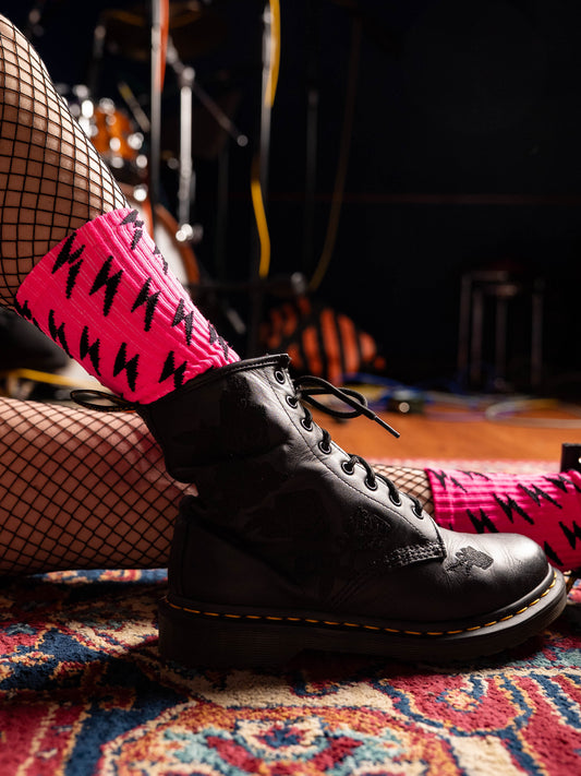 Women Who Rock Lightning Bolt Socks
