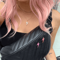 Load image into Gallery viewer, Lightning Bolt Matte Pink Pin - Women Who Rock

