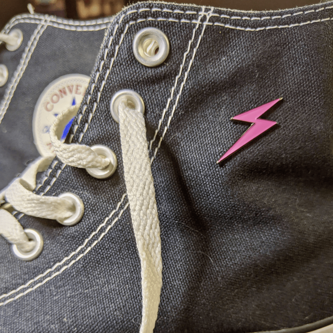 Lightning Bolt Matte Pink Pin
