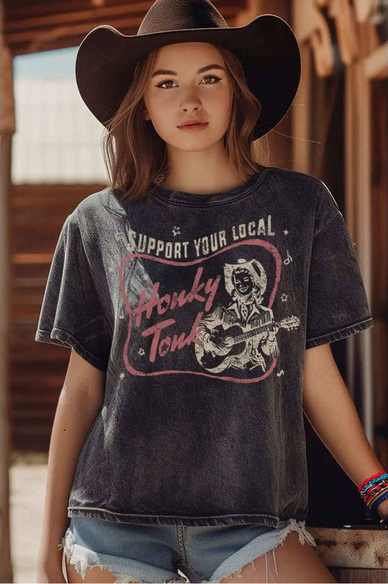 Support Your Local Honky Tonk Mineral Graphic Tee