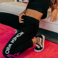 WWR JOGGER SWEATPANTS - Black x Electric Pink