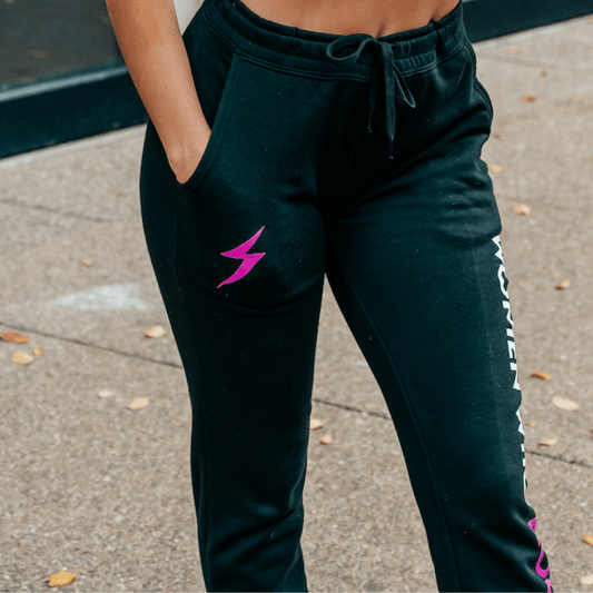 WWR JOGGER SWEATPANTS - Black x Electric Pink