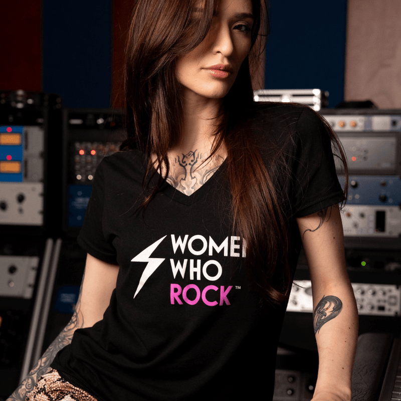 Women Who Rock Brand V-Neck Tee