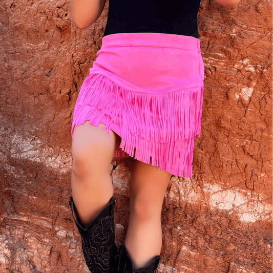 Pink Fringe Skirt