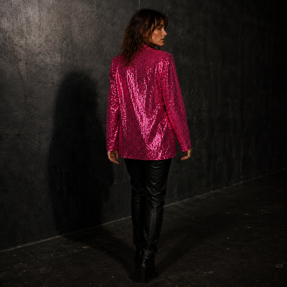 Rockin' Pink Sequin Boyfriend Blazer