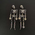 Load image into Gallery viewer, Rhinestone Skeleton Dangle Earrings
