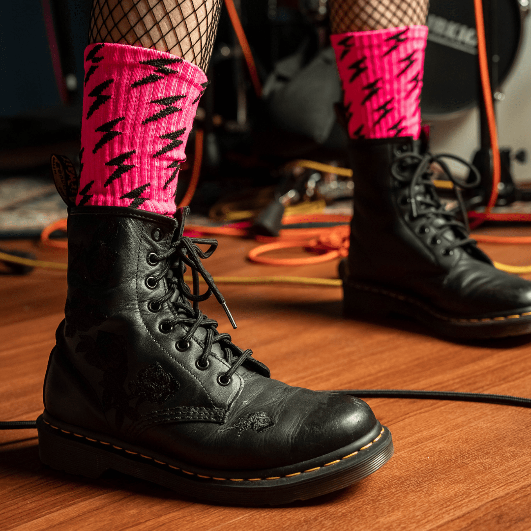 Women Who Rock Lightning Bolt Socks