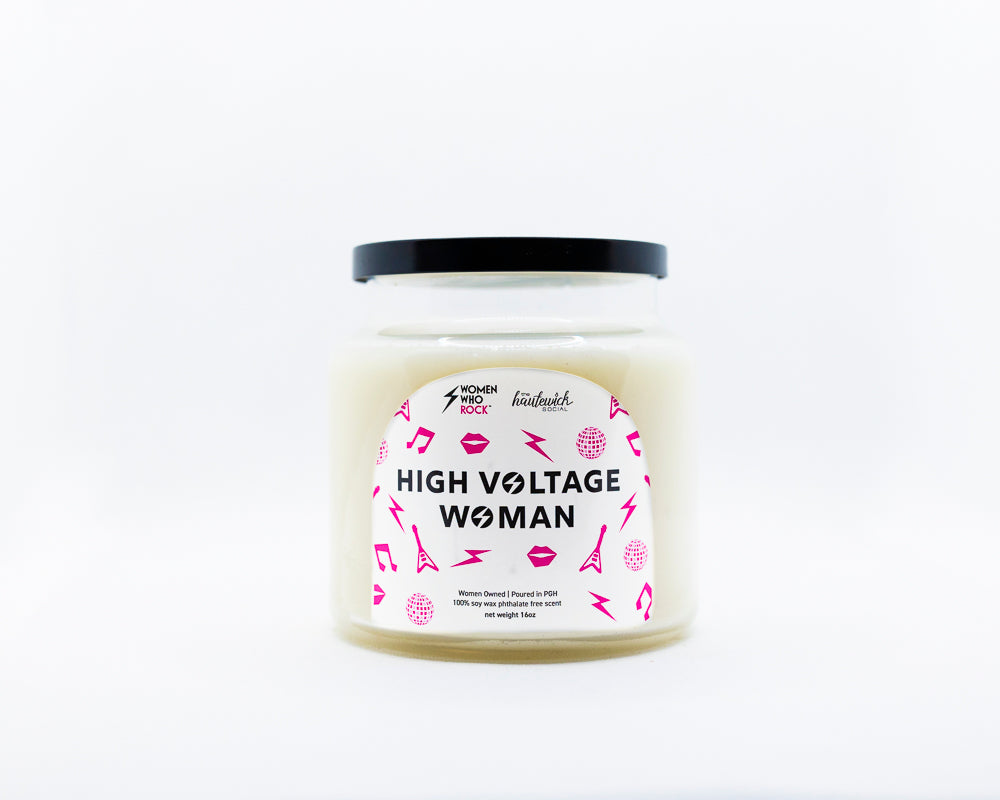 "High Voltage Woman" Candle 16oz - Women Who Rock x The Haute Wick Social