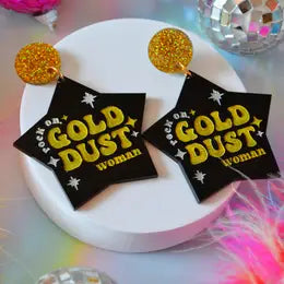 Gold Dust Woman Acrylic Earrings