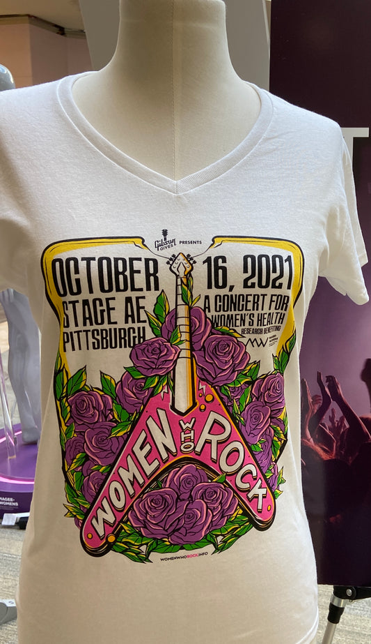 Women Who Rock 2021 Concert Tee - White V-Neck